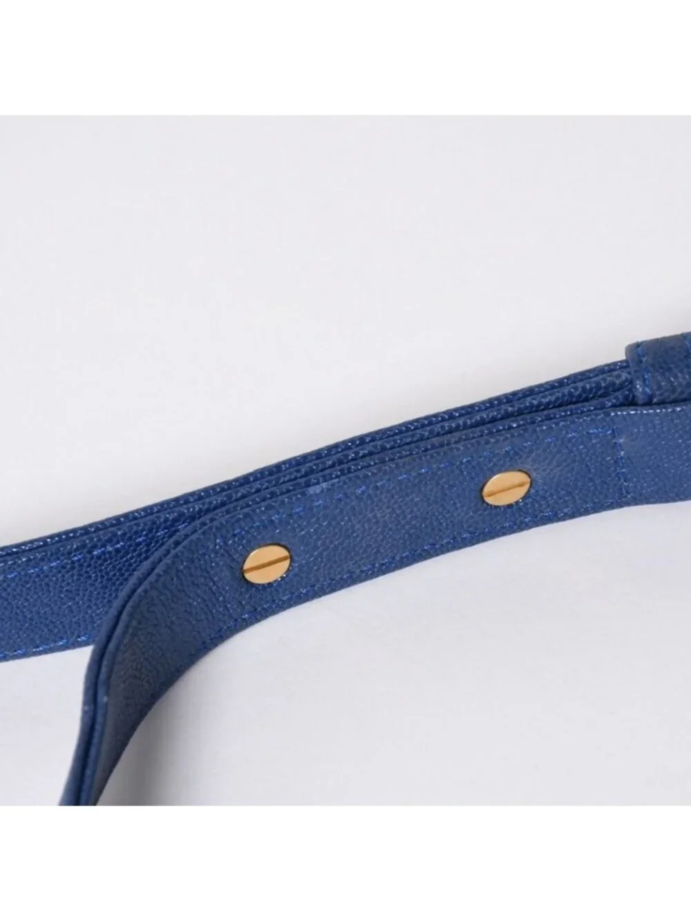 Chanel Boy Chain Shoulder Bag Blue Caviar Leather Gold